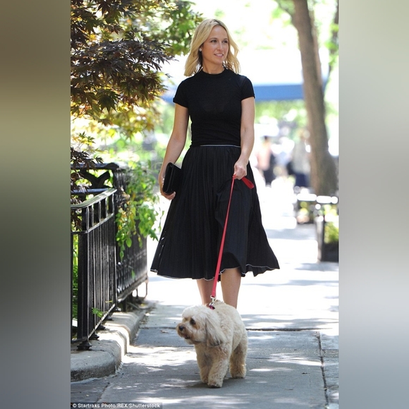 Misha Nonoo Black Pleated 'Saturday' Pleated Skirt Midi Meghan Markle Size S NWT - Picture 3 of 12